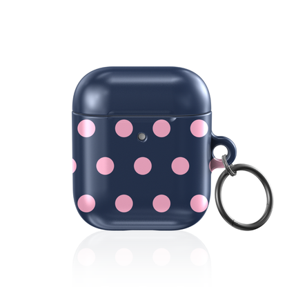 Navy Polka AirPod Case