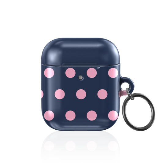 Navy Polka AirPod Case