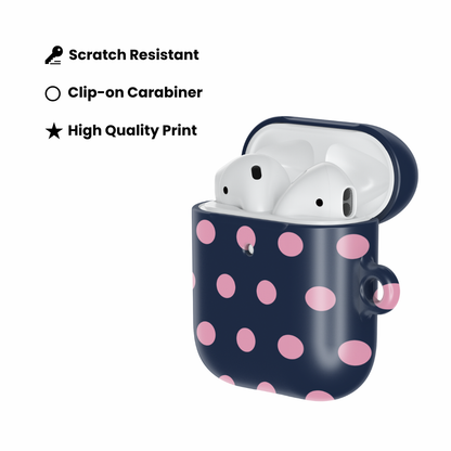 Navy Polka AirPod Case