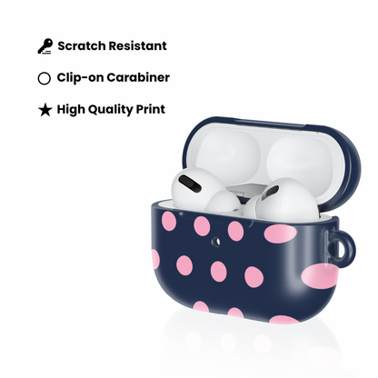 Navy Polka AirPod Case