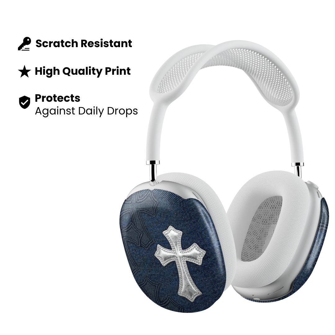 Silver Denim AirPod Max Case