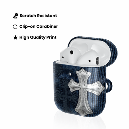 Silver Denim AirPod Case
