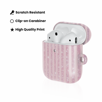 Pink Champagne Stripe AirPod Case