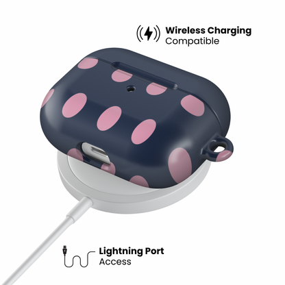 Navy Polka AirPod Case