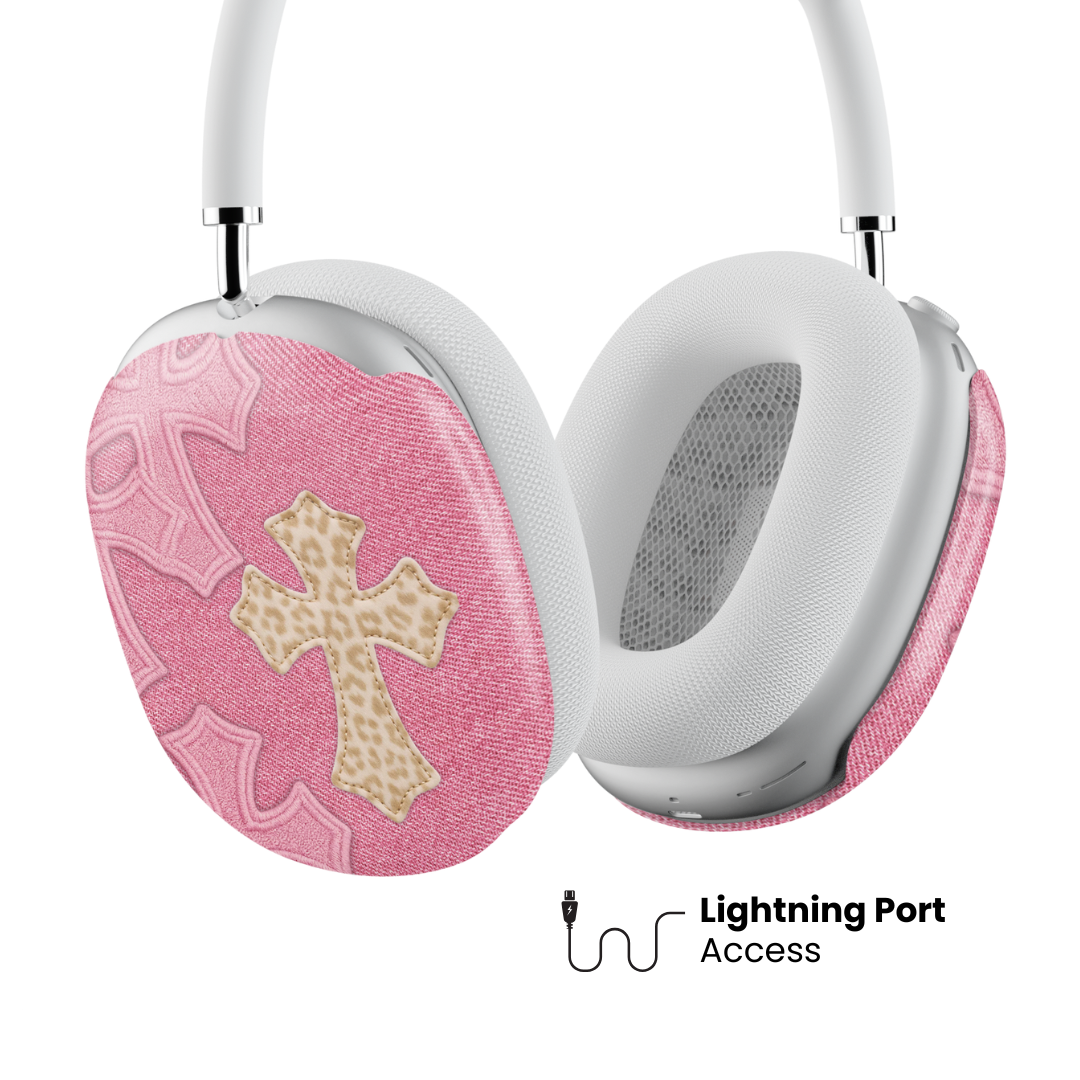 Pink Cheetah Cross AirPod Max Case
