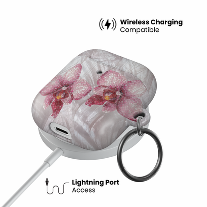 Pink Mosaic Orchids AirPod Case