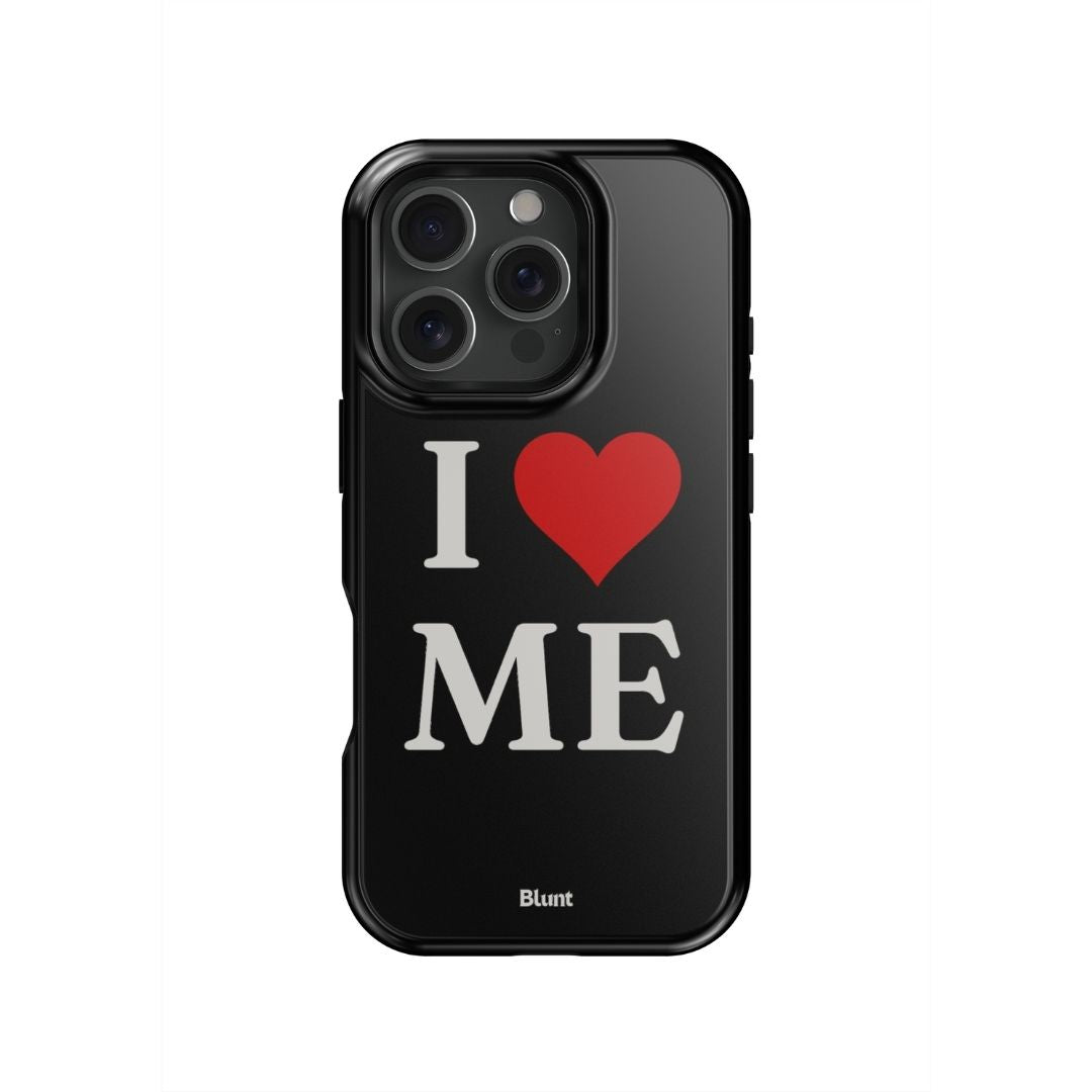 I Love Me in Black iPhone Case