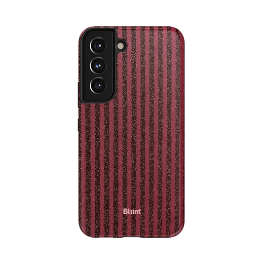 Red Sparkle Stripe Samsung Case: shimmering red glitter stripes on a deep red background