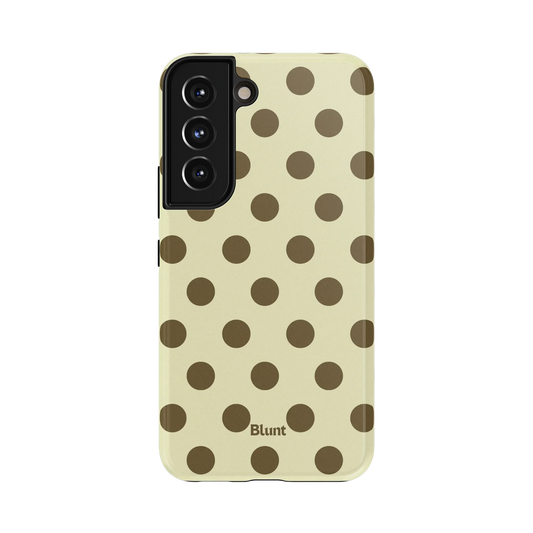 Pistachio Dot Samsung Case: evenly spaced chocolate brown circles on a creamy beige backdrop