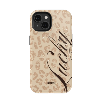 Cream Cheetah Lucky iPhone Case