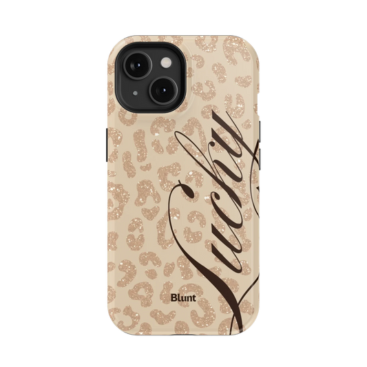 Cream Cheetah Lucky iPhone Case
