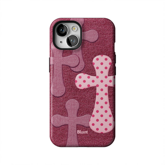 Pink-Polka-Patch-iphone-case-iPhone 13-1