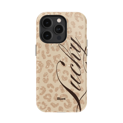 Cream Cheetah Lucky iPhone Case