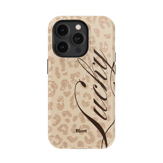 Cream Cheetah Lucky iPhone Case