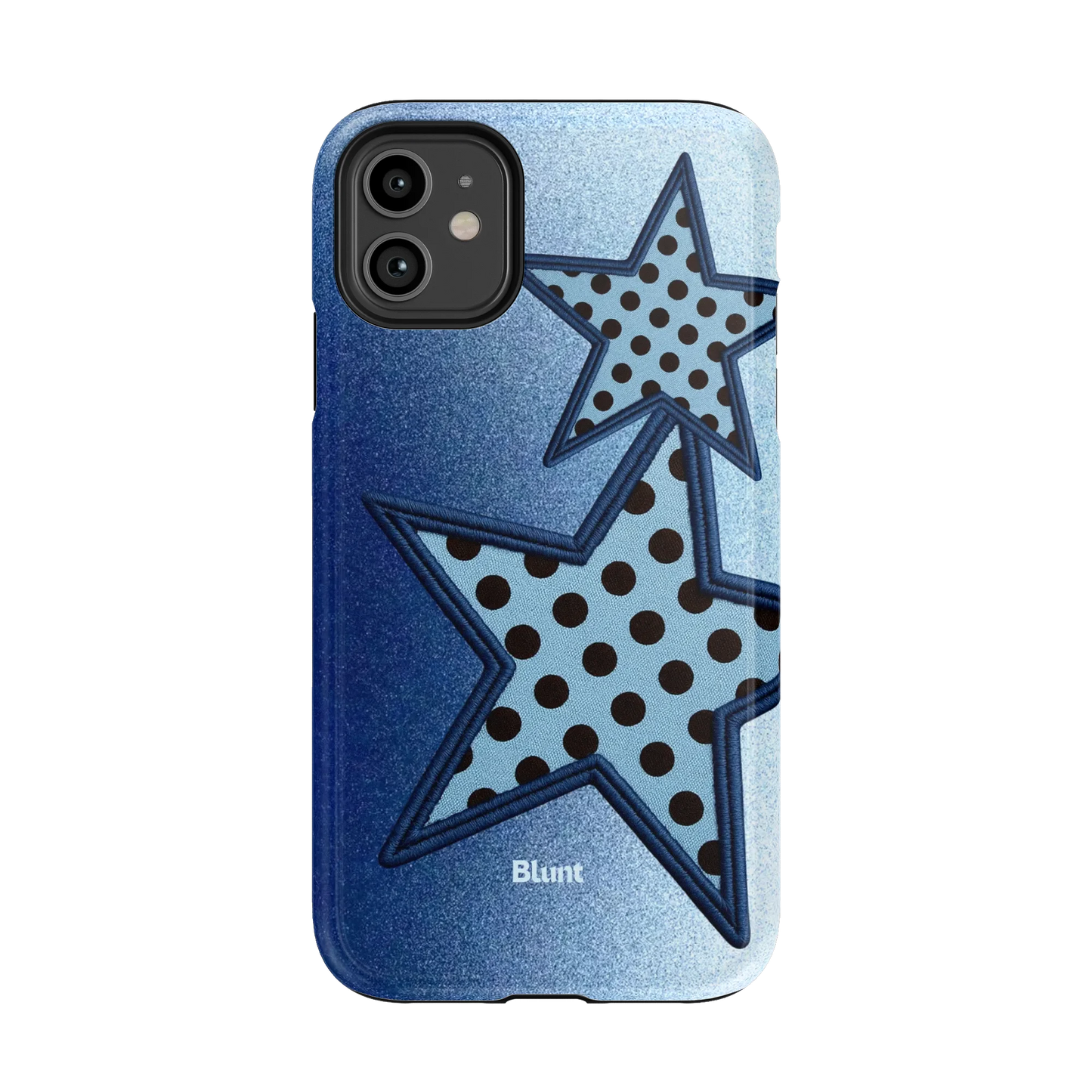 Blue Polka Star iPhone Case