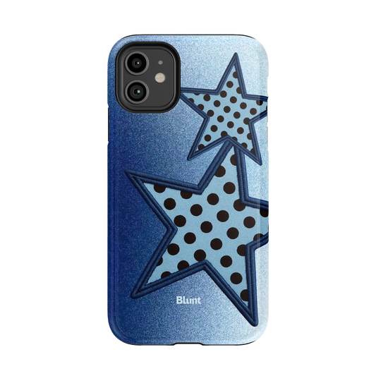 Blue Polka Star iPhone Case