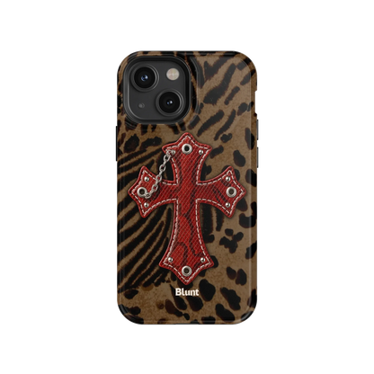 Leopard Red Cross iPhone Case
