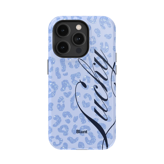 Blue Cheetah Lucky iPhone Case