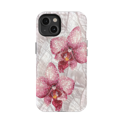 Pink Mosaic Orchids iPhone Case