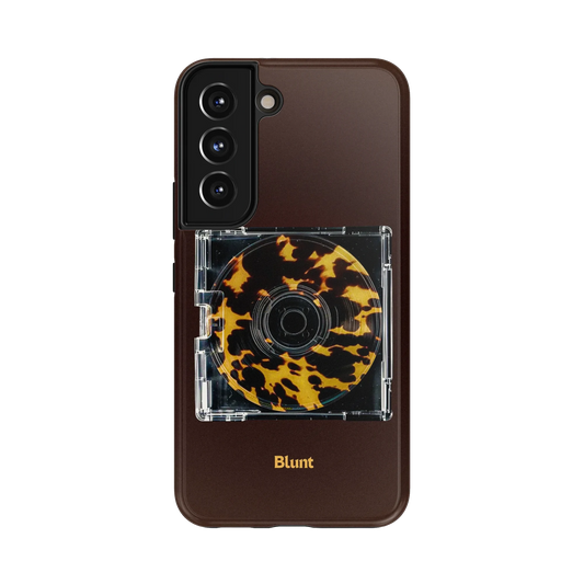 Tortoise Mix Samsung Case: a tortoise shell pattern on a dark CD disk
