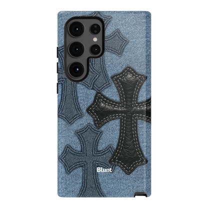 Denim Black Cross Samsung Case