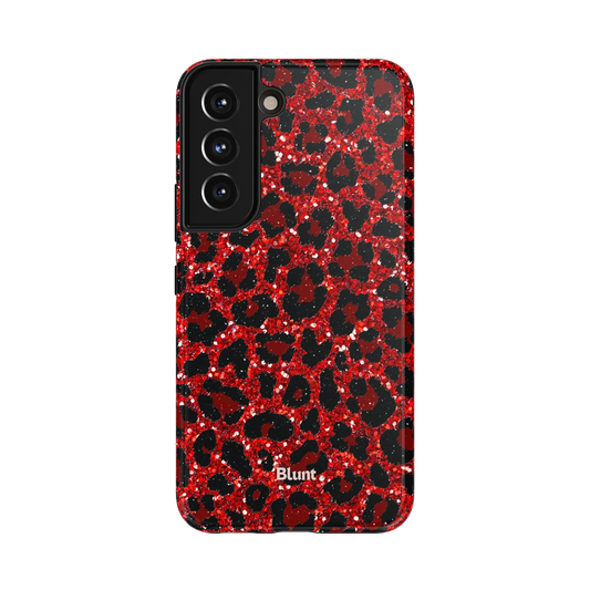 Fyre Samsung Case: a bold red leopard print with glitter accents