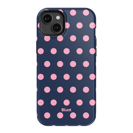 Navy Polka iPhone Case