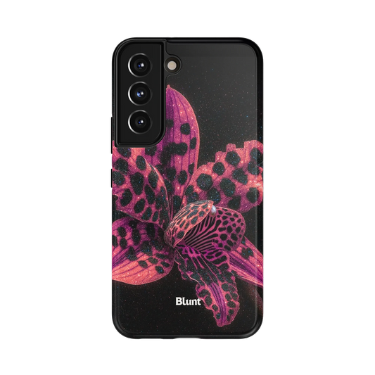 Fawnia Samsung Case: a striking black orchid petal design with shimmering accents