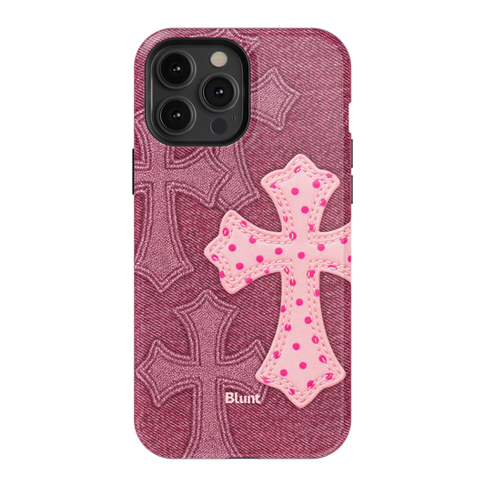 Pink Dottie Cross iPhone Case