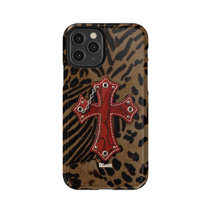 Leopard Red Cross iPhone Case