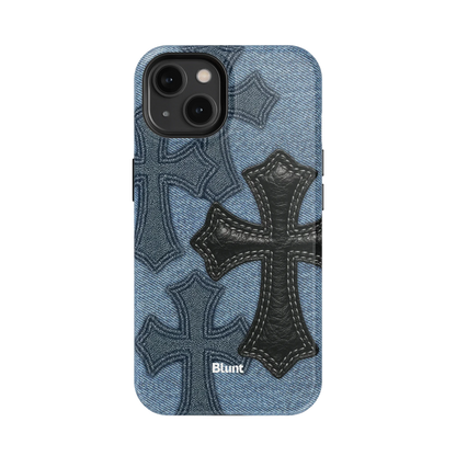 Denim Black Cross iPhone Case
