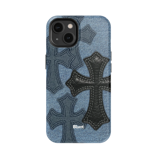 Denim Black Cross iPhone Case