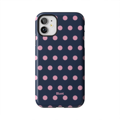 Navy Polka iPhone Case