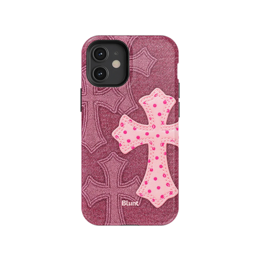 Pink Dottie Cross iPhone Case