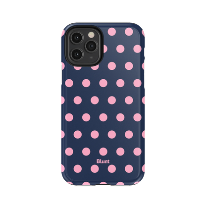 Navy Polka iPhone Case