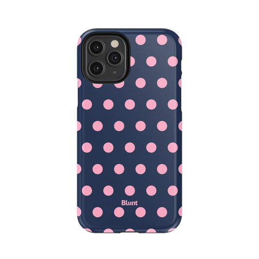 Navy Polka iPhone Case