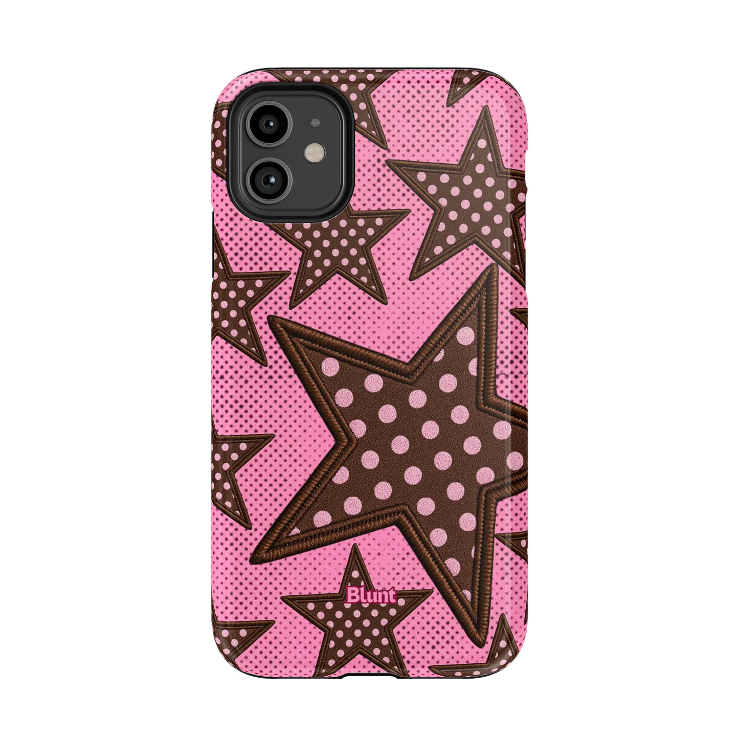 Pink Polka Star iPhone Case