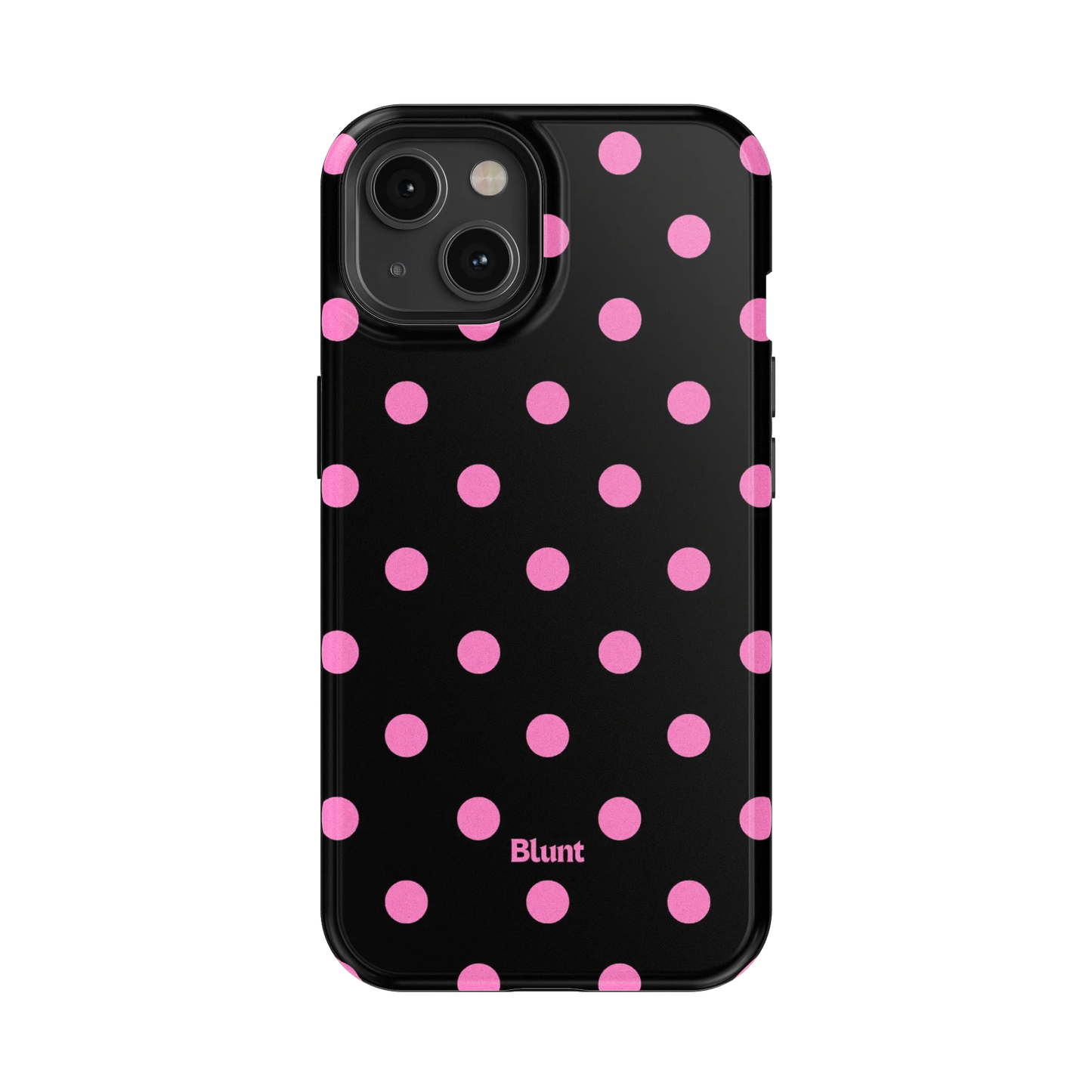 Pink and Black Polka iPhone Case