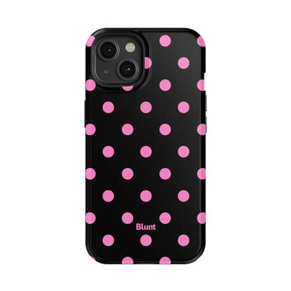 Pink and Black Polka iPhone Case