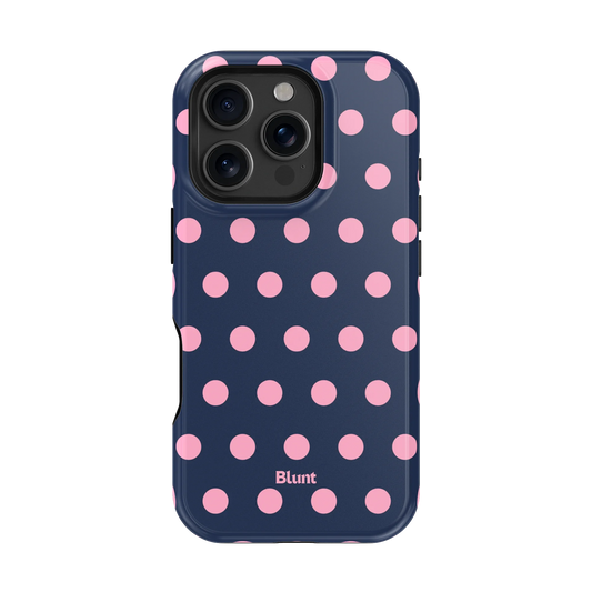Navy Polka iPhone Case