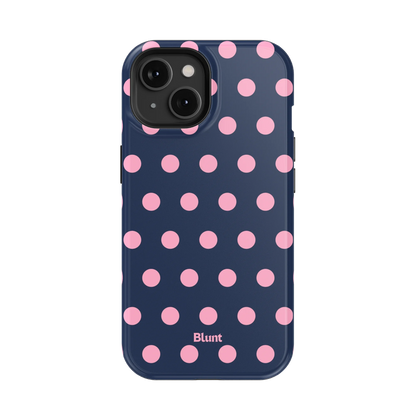 Navy Polka iPhone Case