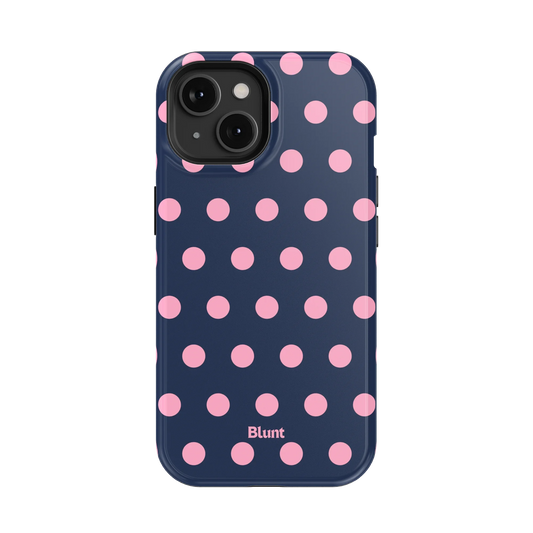 Navy Polka iPhone Case