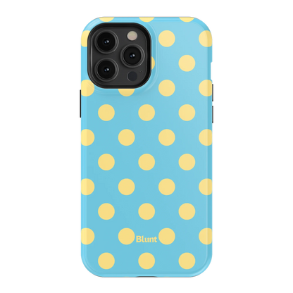 Blue Butter Polka iPhone Case