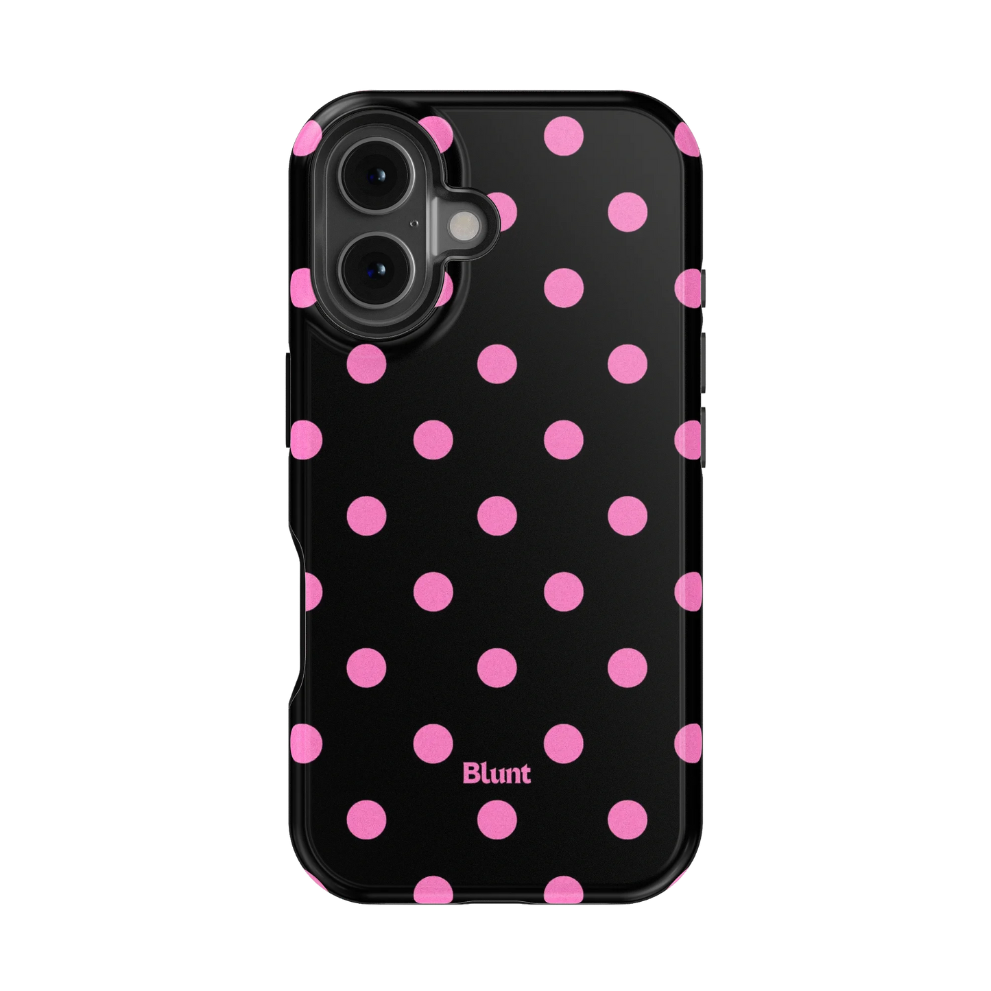 Pink and Black Polka iPhone Case
