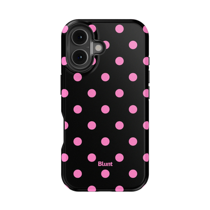 Pink and Black Polka iPhone Case