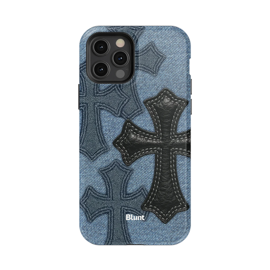 Denim Black Cross iPhone Case