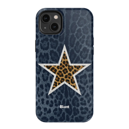 Denim Cheetah Star iPhone Case