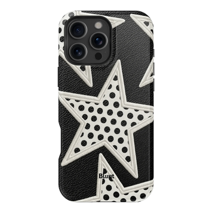 Noir Polka Star iPhone Case