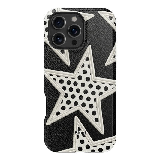 Noir Polka Star iPhone Case