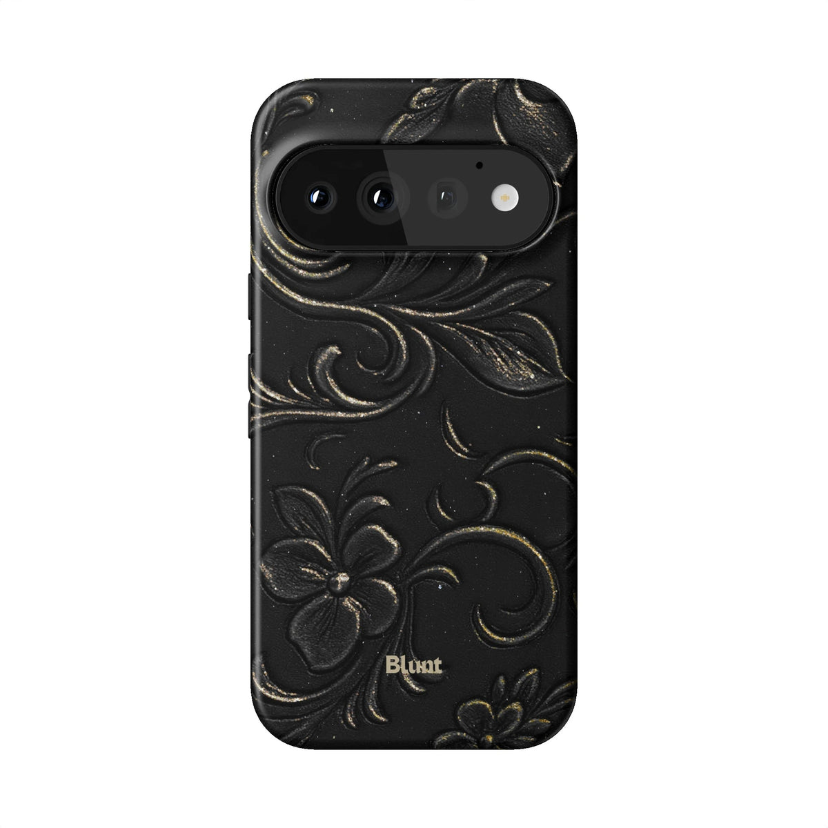 Black Tooled Leather Pixel Case - Blunt Cases